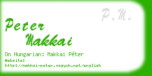 peter makkai business card
